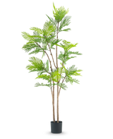 Konstgjord ormbunksväxt 210 cm är en hög konstgjord växt med flera smala bruna stjälkar och frodiga gröna ormbunksliknande blad, mot en vanlig vit bakgrund.