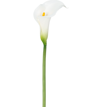 En konstgjord lilja 84 cm vit med gult hjärta.