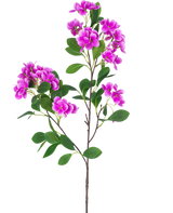 Artificiell blomsnöboll Real Touch Purple 80 cm har en enda stjälk med flera klasar av livfulla lila blommor och frodiga gröna blad, vackert presenterad mot en vit bakgrund.