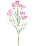 En 78 cm artificiell blomma Cosmo i kräm/rosa, med flera ljusrosa och vita kosmosblommor och fjädergröna blad, avbildad mot en vanlig vit bakgrund.
