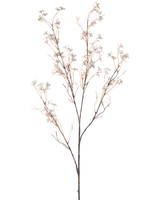 En konstgjord blomma Blommor 130 cm ljusblå har ömtåliga konstgjorda grenar med tunna bruna stjälkar och små ljusblå blommor mot en vanlig vit bakgrund.
