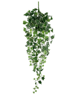 Artificiell murgröna 70 cm grön/vit är en hängande konstgjord murgrönaväxt med frodiga gröna och vita fallande blad på långa stjälkar, mot en vanlig vit bakgrund.