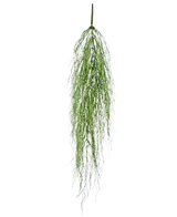 Den konstgjorda hängande växten Kelp grass 91 cm har en enda stjälk av fluffigt grönt konstgjort blad med långa, tunna blad som faller graciöst mot en vanlig vit bakgrund.