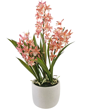 Cymbidium 58 cm rosa konstgjord växt