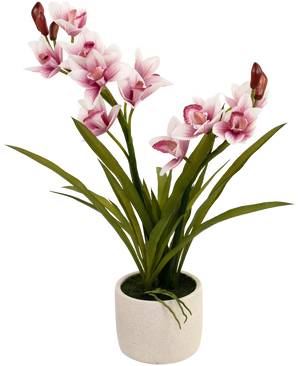 Konstgjord Cymbidium Real Touch 60 cm rosa