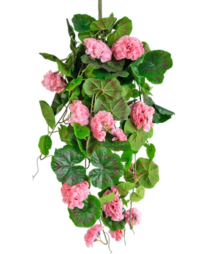 Konstgjord hängande växt pelargon 75 cm rosa