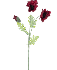 Konstgjord blomma Vallmo 73 cm bordeaux