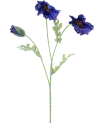 Konstgjord blomma Vallmo 73 cm mörkblå