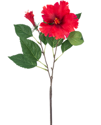 Konstgjord blomma Hibiskus 63 cm röd