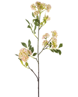 Artificiell blomma vild morot 102 cm lila har en lång, smal stjälk med klasar av små lila blommor och gröna blad, isolerade på en vit bakgrund.