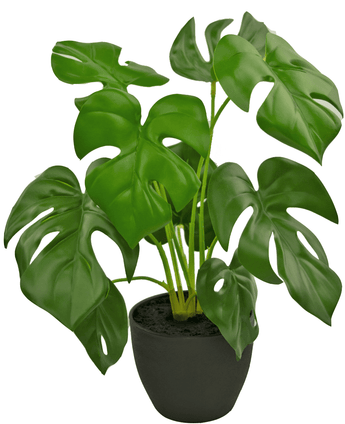 Konstgjord Monstera 40 cm i prydnadskruka svart