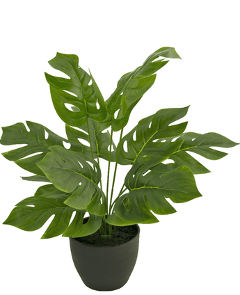 Konstgjord Monstera 40 cm i prydnadskruka svart