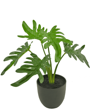 Konstgjord Philodendron 26 cm i prydnadskruka svart