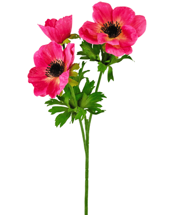 Konstgjord blomma Anemone förgrenad 56 cm rosa