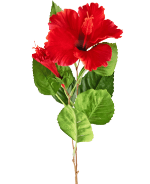 Konstgjord blomma Hibiskus 63 cm röd