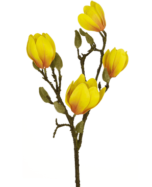 Konstgjord blomma Magnolia 50 cm gul/orange