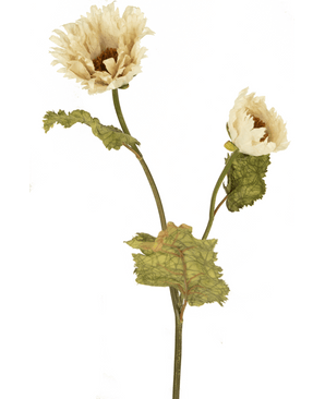 Konstgjord blomma Poppy Queen 78 cm kräm