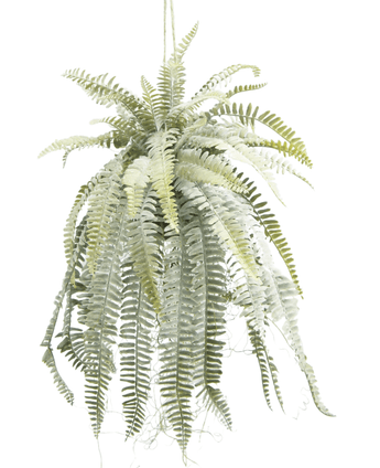 Konstgjord hängande växt Frosted Fern på boll 97 cm