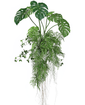 Konstgjord hängande växt Monstera/Fern ball 100 cm XL