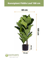 Konstgjord tobaksplanta Ficus Lyrate 100 cm