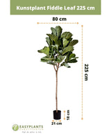 Konstgjord tobaksplanta Ficus Lyrate 225 cm