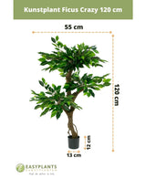 Konstgjord växt Ficus Crazy 120 cm