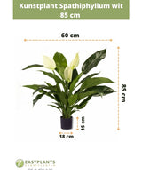 Konstgjord växt Spathiphyllum vit 85 cm