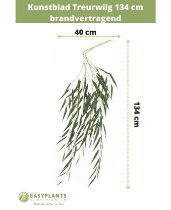 Konstgjort löv Weeping Willow 134 cm brandhämmande