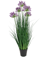 Konstgräs lila Agapanthus lökgräs kruka 90cm brandhämmande