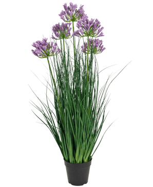 Konstgräs lila Agapanthus lökgräs kruka 90cm brandhämmande