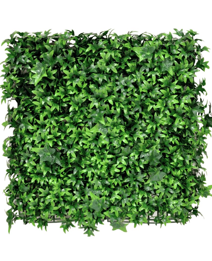 Artificiell Hedge Ivy 50x50 cm UV är en fyrkantig panel tätt täckt med livfulla gröna konstgjorda murgrönablad, som ger en frodig, naturlig look mot vilken vanlig bakgrund som helst.
