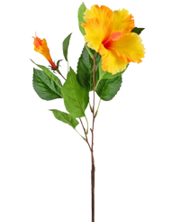 Konstgjord blomma Hibiskus 64 cm gul
