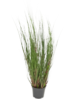 Konstgräsplantan Lök 60 cm brandskyddsmedel är ett prydnadsgräs i kruka med långa, tunna gröna blad och några rödaktiga stjälkar, mot en vanlig vit bakgrund.