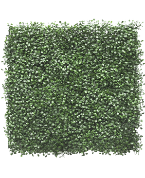 Artificiell häck buxbom 50x50 cm UV har tätt packade konstgjorda gröna löv, vilket skapar en frodig häck eller vertikal trädgårdslook, perfekt för att lysa upp alla utrymmen.