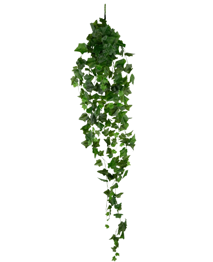 Artificiell murgröna 130 cm grön är en hängande konstgjord murgröna med forsande gröna blad mot en vanlig vit bakgrund.