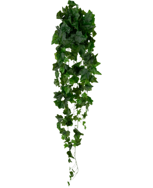Artificiell murgröna 105 cm grön har täta gröna löv som faller ner, vilket skapar en frodig, släpande murgrönaeffekt mot en vanlig vit bakgrund.