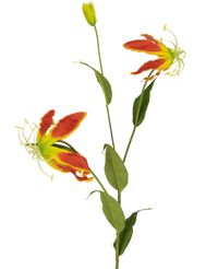 Konstgjord blomma Gloriosa 81 cm röd/gul