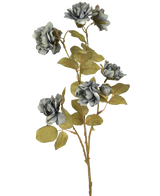 Artificiell Rose Nero 68 cm blå har flera gråblå konstgjorda rosor med gröna blad på smala bruna stjälkar mot en vanlig vit bakgrund.